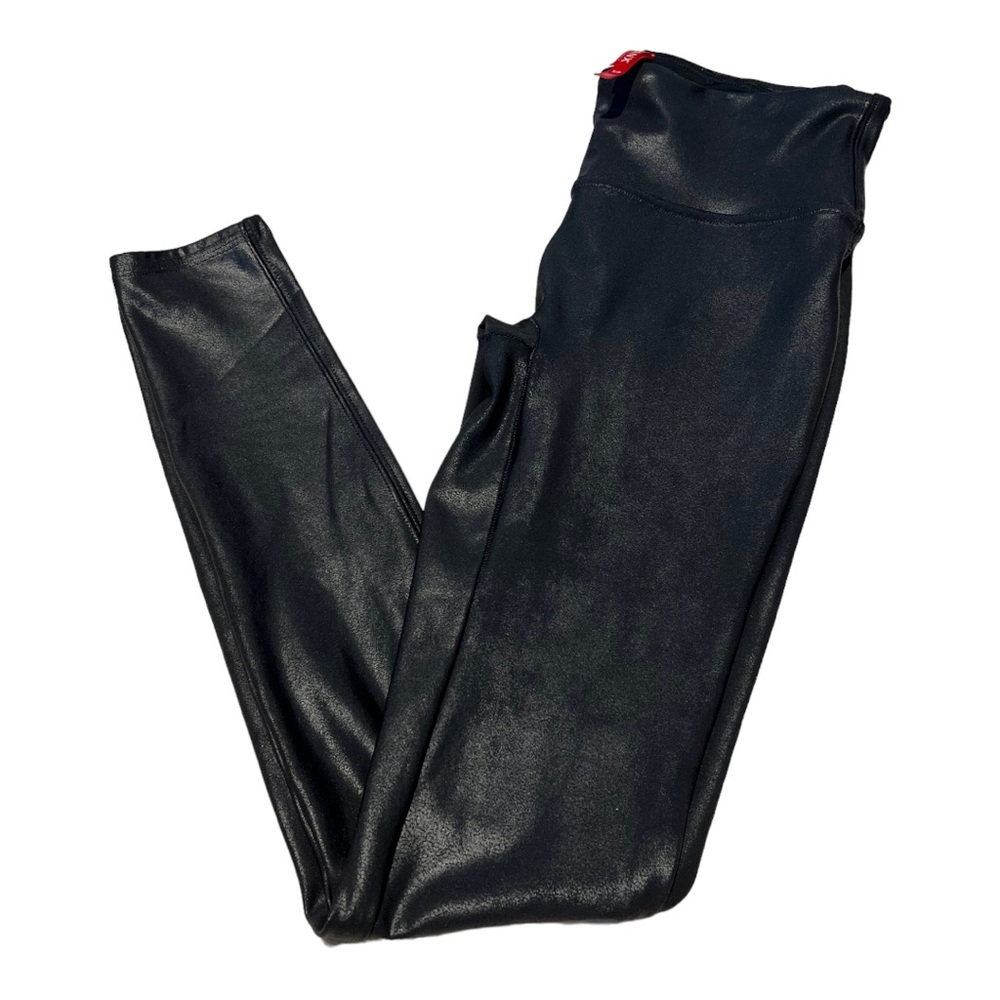 SPANX Faux Leather Black Leggings Size Small Great Condition